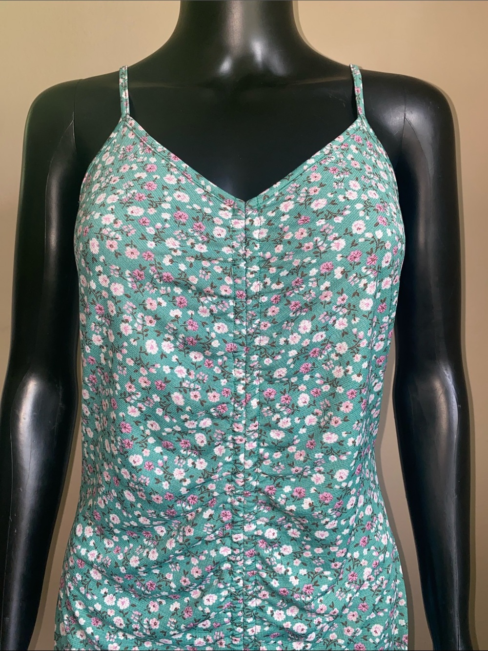 Liberty Love Teal Ruched Floral Maxi Dress - Picture 3 of 12